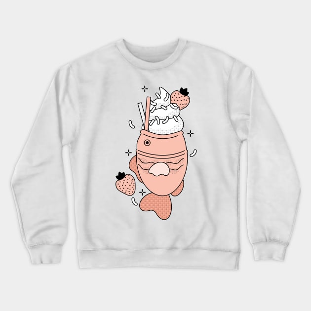 Taiyaki Strawberry Ice cream Crewneck Sweatshirt by erikamverge